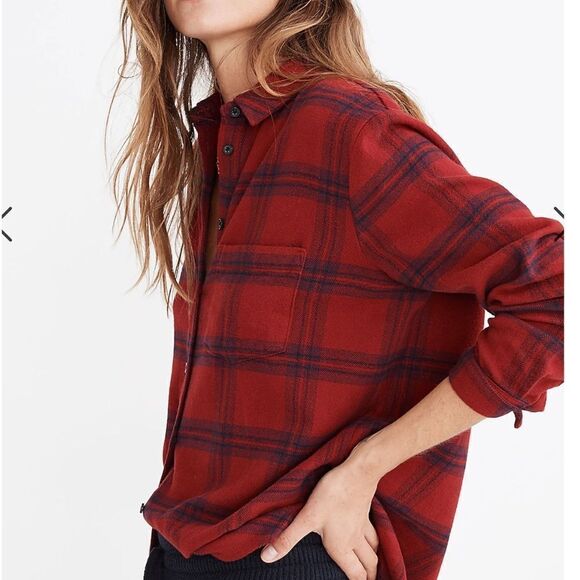 Madewell Tops - Madewell Flannel Oversized Ex-Boyfriend Shirt in Windowpane Women’s Small
